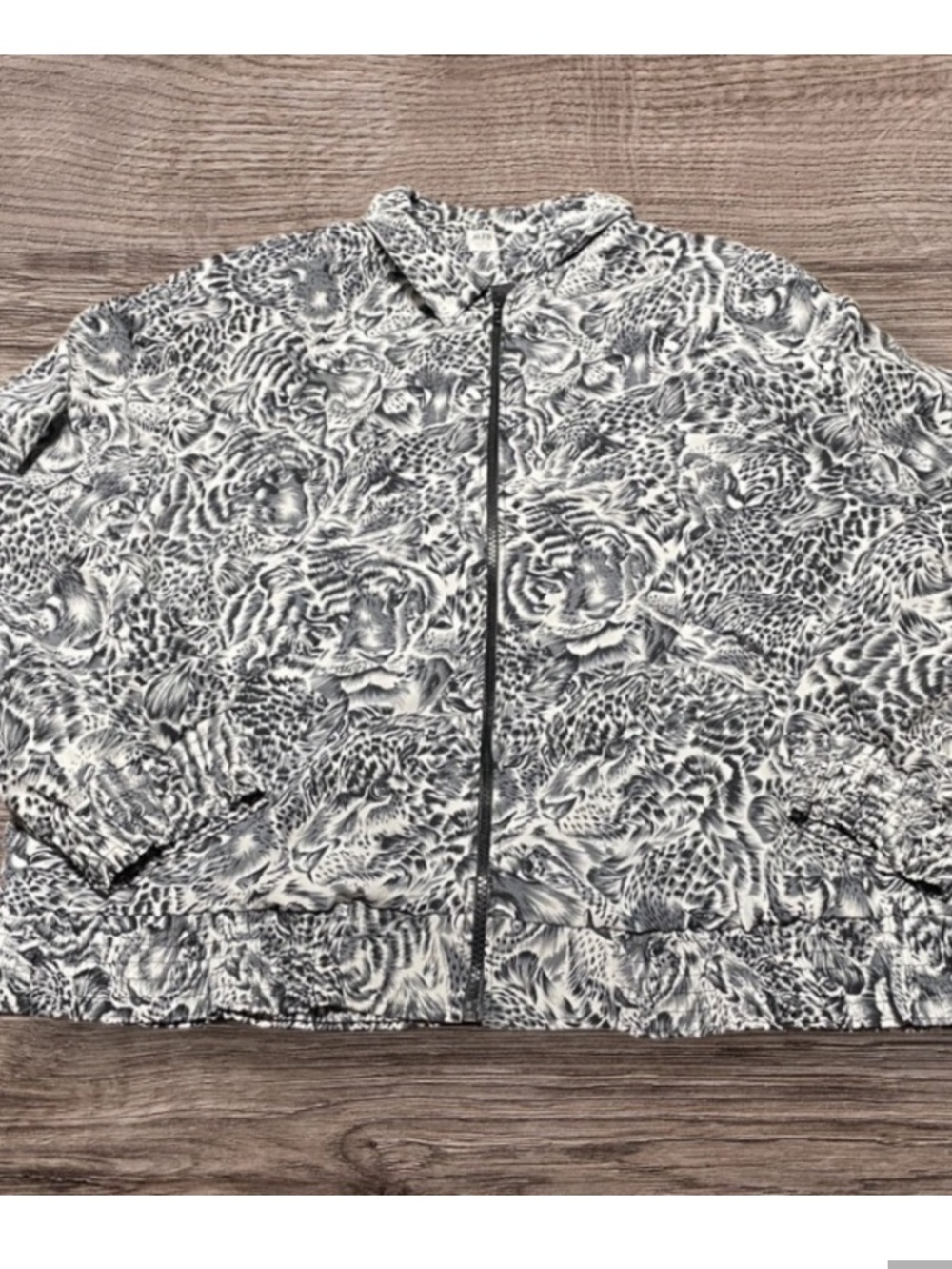 Alfred Dunner Monochrome Animal Print Jacket - Picture 7 of 7